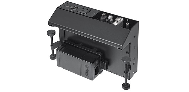 Новый архитектурный лючок AVEdge 100 от Extron с монтажом на край поверхности для аудио- и видеооборудования, данных и питания